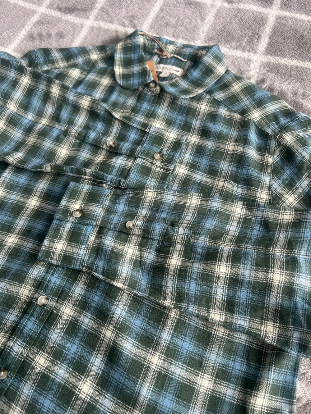 Toad and Co Boxy Flannel Button Down Shirt Re-Form Women's Medium - Picture 12 of 13